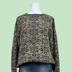vintage 90s cozy indie grandpa fair isle knit sweater